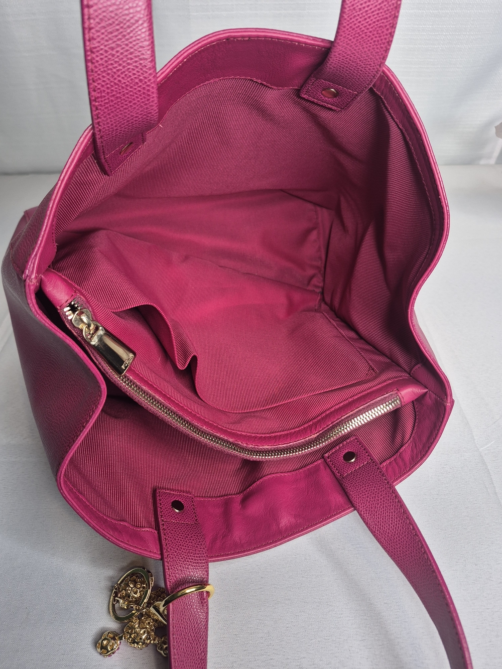 Furla Fuschia Pink Shoulder Tote Bag COA - Picture 10 of 15
